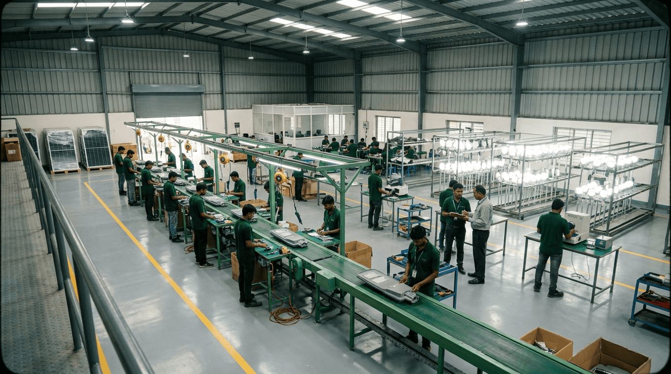 Lumencity's Haridwar factory for commercial solar street lights, 2024