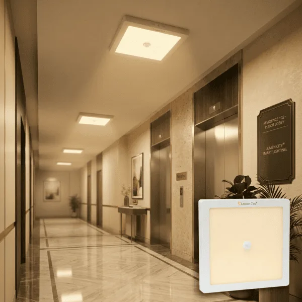 Motion Sensor panel light installed on the ceiling