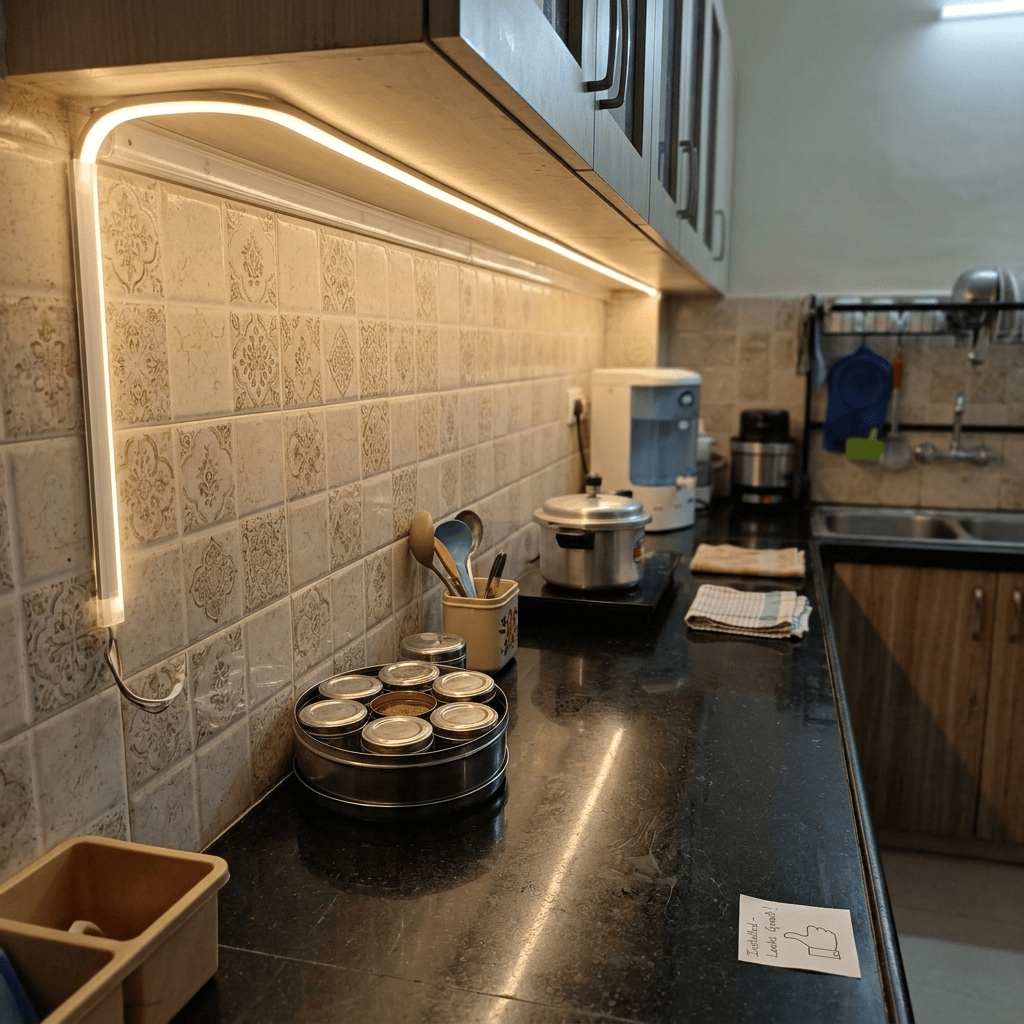 Kitchen counter profile lighting