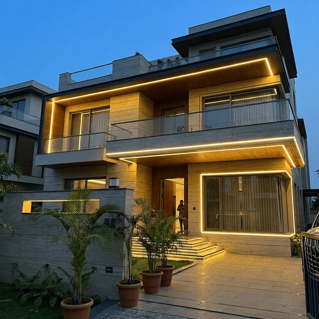 Professional residential profile light installation