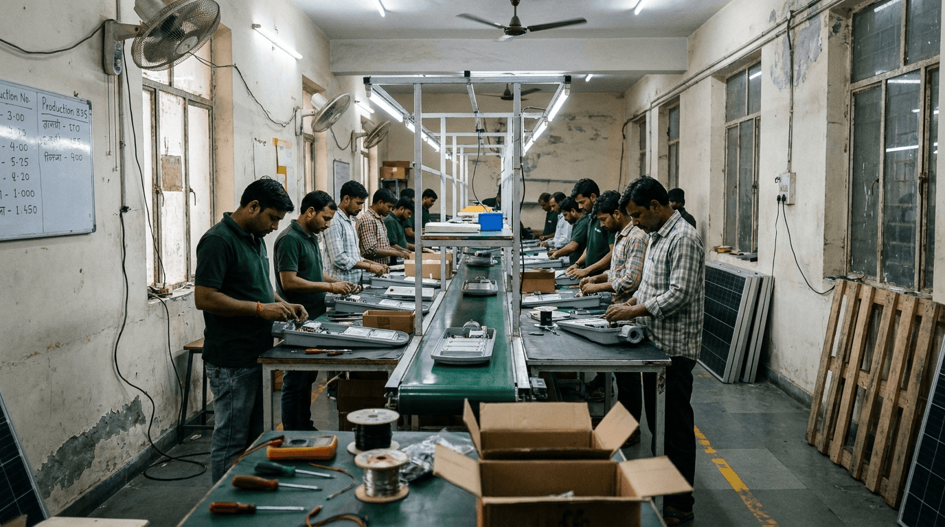 Lumencity's first solar light factory in Delhi, 2014