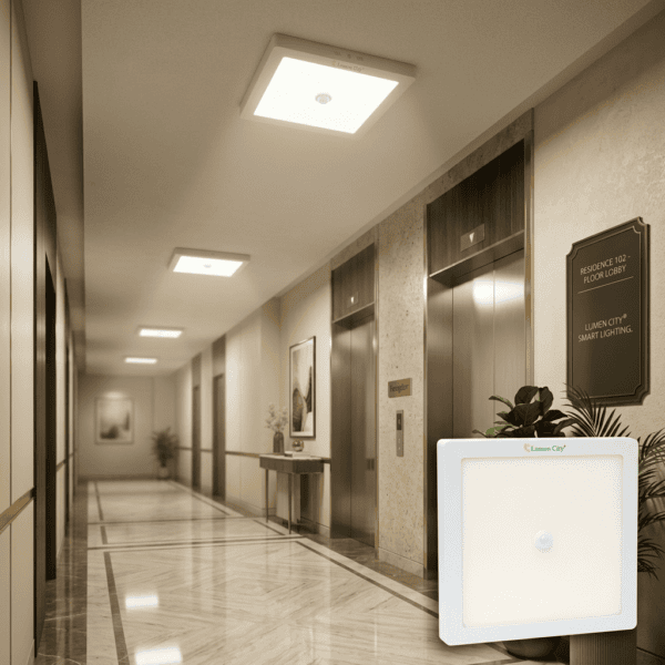 Motion Sensor Panel Light Installed on the Ceiling 24 Watt