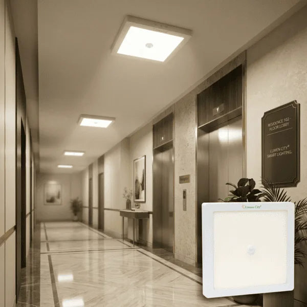 Motion Sensor Panel Light Installed on the Ceiling 24 Watt