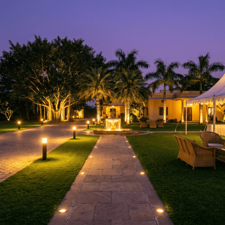 Farmhouse resort and banquet venue lighting guide